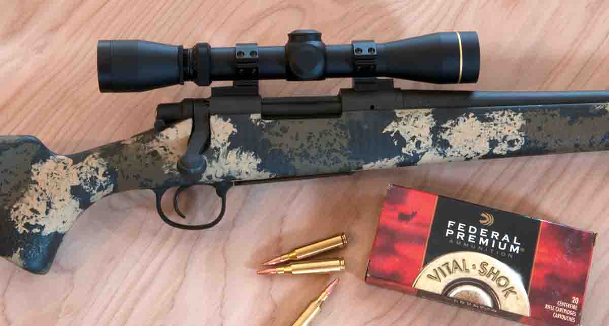 Oversized scopes can throw off a rifle’s balance. Compact versions such as this Leupold VX II 2-7x 33mm mounted in low Talley Lightweight rings are a better choice. With its 24-inch barrel, this Model 700 .243 Winchester weighs a tick over 7 pounds.